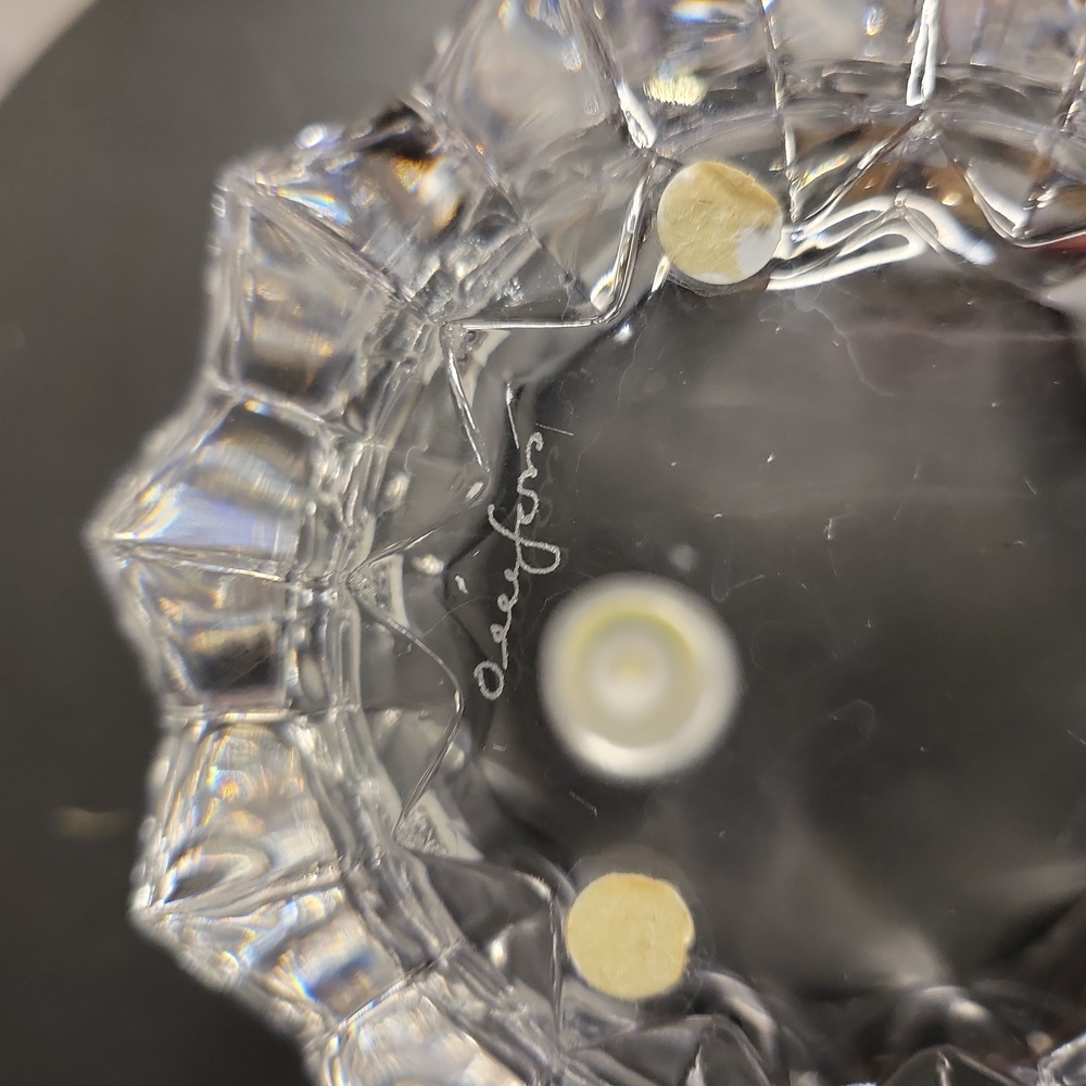 ORREFORS JAN JOHANSSON FLEUR PATTERN Signed Crystal Bowl 3.5" x 4.75" - Picture 7 of 8